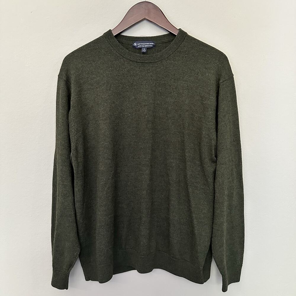 Hart Schaffner Marx XL Extra Fine Merino Wool Sweater Green Academia Professor